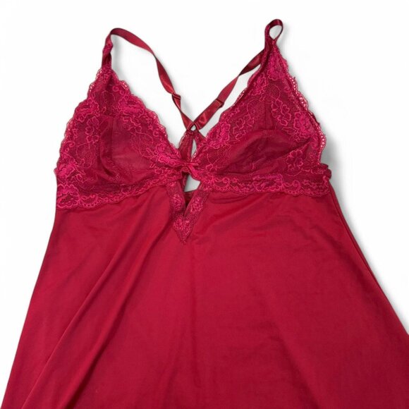 Torrid Size XL Burgundy Lace babydoll slip dress with adjustable cross straps. - Picture 1 of 7